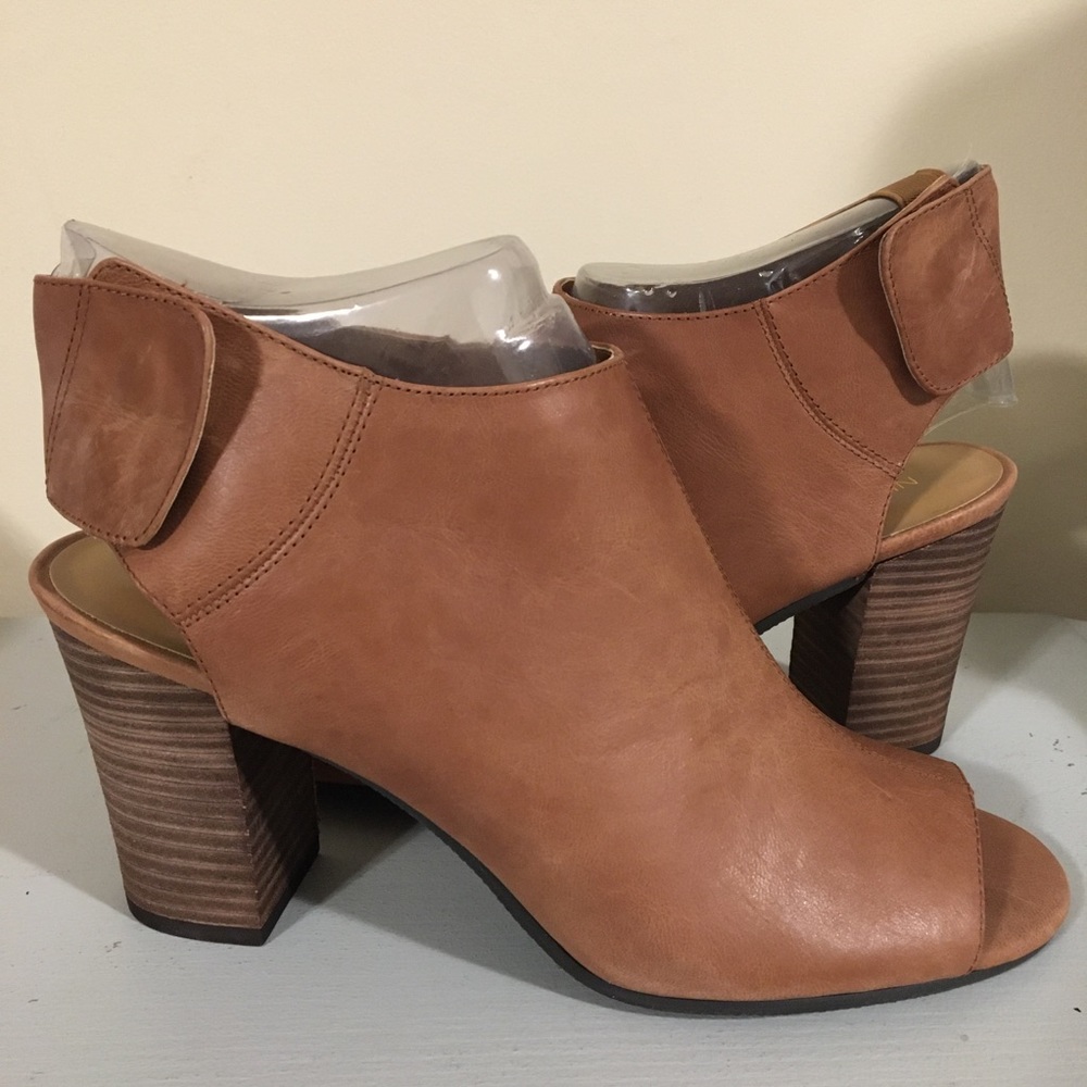 Nine West Liamo Leather Open Toe Slingback Heel